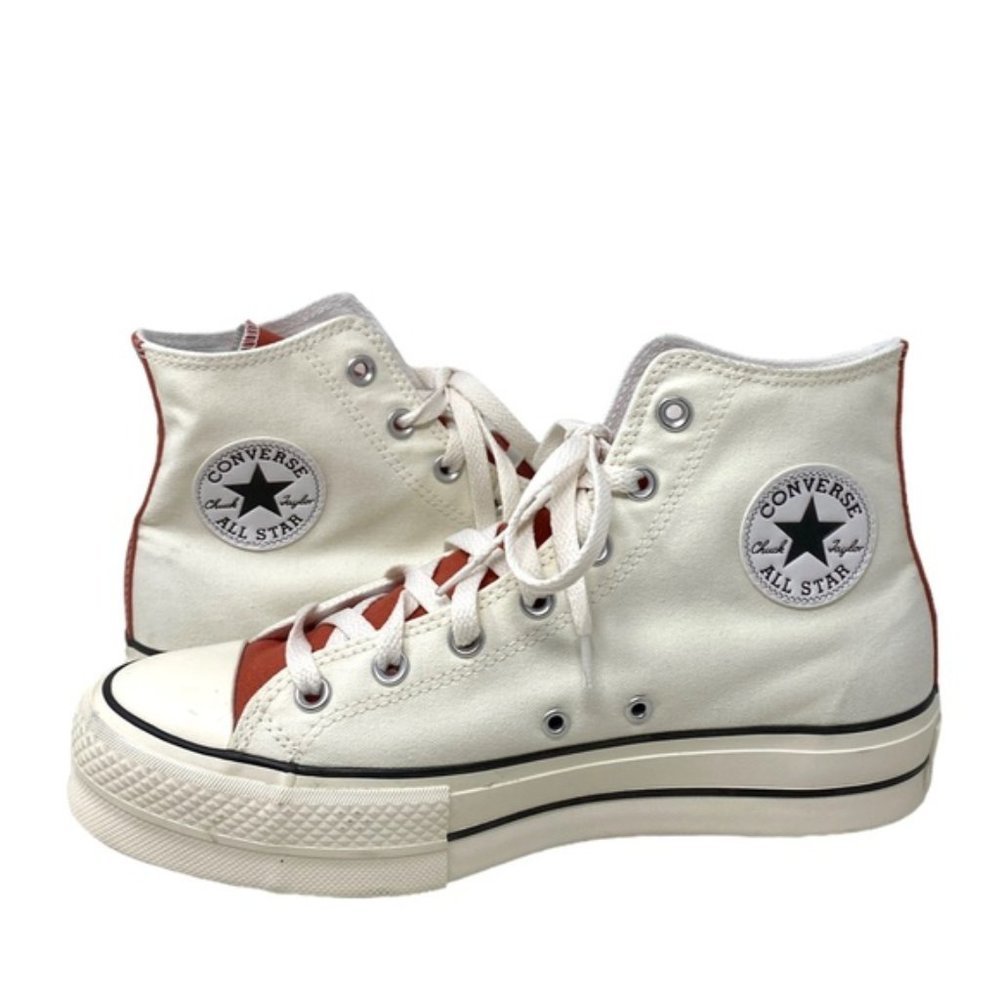 Converse Ctas Lift Platform Women Hi Shoe Canvas White Brown Custom 171209C-WWWB - Picture 6 of 10